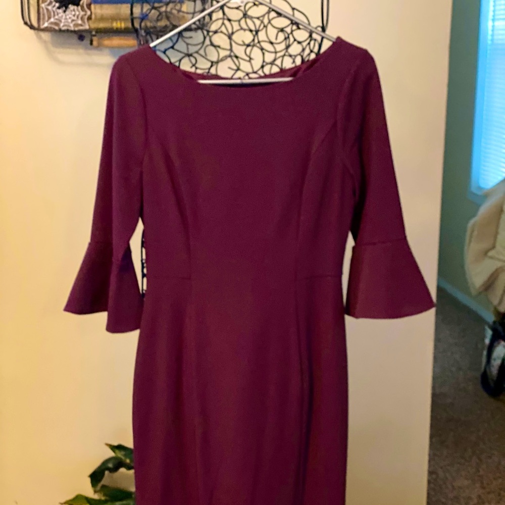 Plum Dress with gold zipper